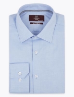 Marks and Spencer M&s Collection Luxury Tailored Fit Cotton Stretch Oxford Shirt