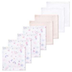 Aldi  Ditsy Rainbow Muslin Cloths 8 Pack