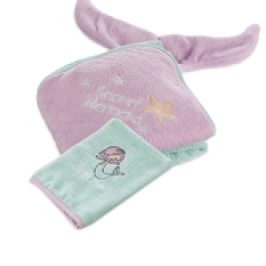 Mermaid Hooded Baby Towel & Mitt