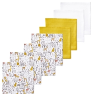 Aldi  Safari Muslin Cloths 8 Pack