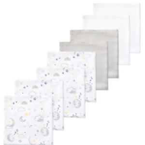 Aldi  Starry Sky Muslin Cloths 8 Pack