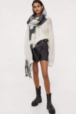 HM  Faux leather wrapover skirt
