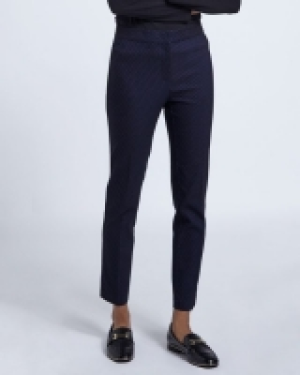 Dunnes Stores  Navy Jacquard Slim Leg Trouser