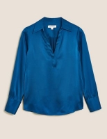 Marks and Spencer Autograph Pure Silk V-Neck Long Sleeve Blouse