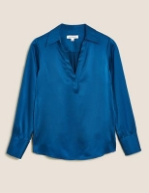 Autograph Pure Silk V-Neck Long Sleeve Blouse