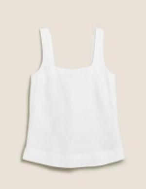 Autograph Irish Linen Button Detail Cami Top