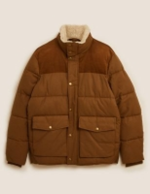 M&s Collection Borg Lined Puffer Jacket with Stormwear