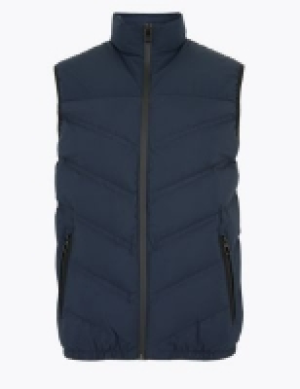 M&s Collection Feather & Down Gilet with Stormwear