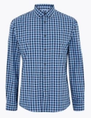 M&s Collection Pure Cotton Checked Shirt