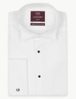 Marks and Spencer M&s Collection Luxury Tailored Fit Pure Cotton Dinner Shirt