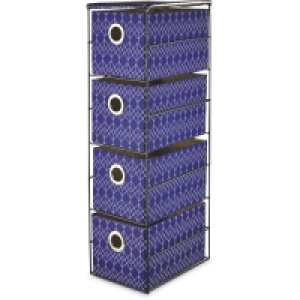 Navy 4 Drawer Fabric Storage Unit