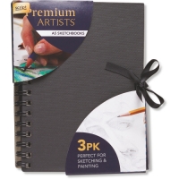 Aldi  Black A5 Ringbound Sketchbook 3 Pack