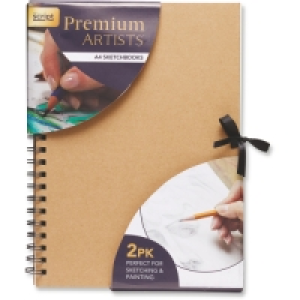 Kraft A4 Ringbound Sketchbook 2 Pack