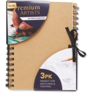 Kraft A5 Ringbound Sketchbook 3 Pack
