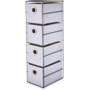 Aldi  Grey 4 Drawer Fabric Storage Unit