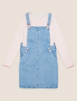 Marks and Spencer  2pc Denim Pinafore Outfit (6-14 Yrs)