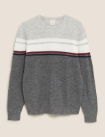 Marks and Spencer M&s Collection Supersoft Block Stripe Crew Neck Jumper