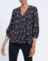 Dunnes Stores  Floral Print Button Front Top