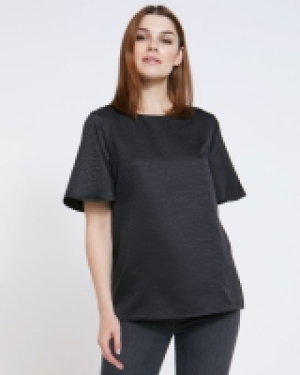 Dunnes Stores  Paul Costelloe Living Studio Black Flute Sleeve Top