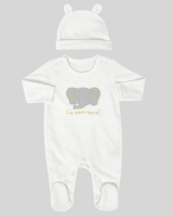 Dunnes Stores  Texture Velour Sleepsuit (Newborn-12 months)
