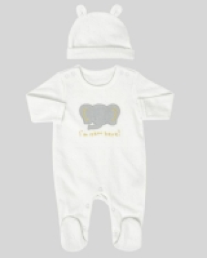 Texture Velour Sleepsuit (Newborn-12 months)