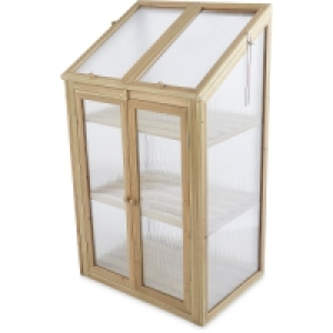 Aldi  Small Natural Wooden Greenhouse