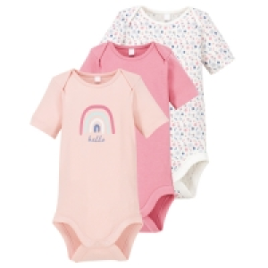 Aldi  Rose/White Baby Bodysuit 3 Pack