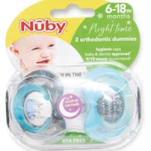 Nuby Glow Night Soothers 6-18 Months