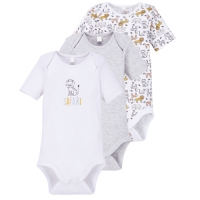 Aldi  Grey/White Baby Bodysuit 3 Pack
