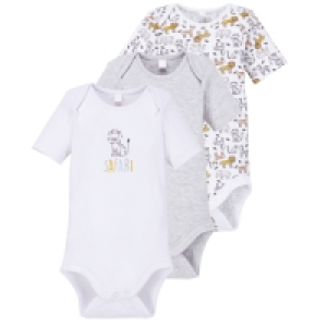 Grey/White Baby Bodysuit 3 Pack