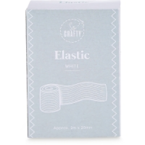 So Crafty 2m x 20mm White Elastic