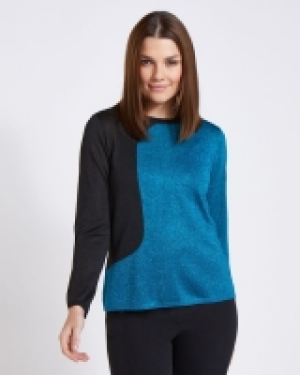 Dunnes Stores  Paul Costelloe Living Studio Blue Lurex Two Tone Jumper