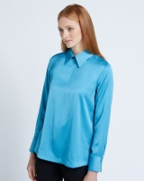 Dunnes Stores  Carolyn Donnelly The Edit Blue Satin Zip Shirt