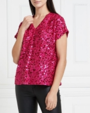 Dunnes Stores  Gallery Mistletoe Short-Sleeved Sequin Top