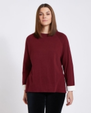 Paul Costelloe Living Studio Burgundy Side Vent Cotton Cashm