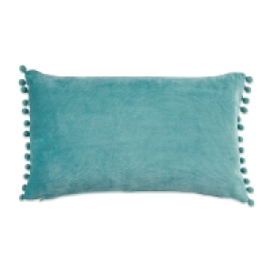 Kirkton House Teal Pom Cushion