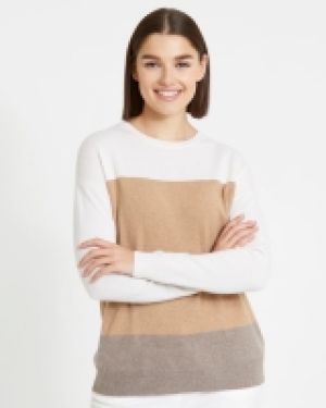 Paul Costelloe Living Studio Cashmere Colour Block Crew-Neck