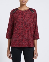 Dunnes Stores  Round Neck Print Top