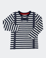 Dunnes Stores  Stripe Bow Tie T-Shirt (0 months-4 years)