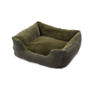 Medium Khaki Herringbone Dog Bed
