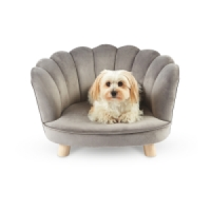 Grey Scalloped Pet Chair