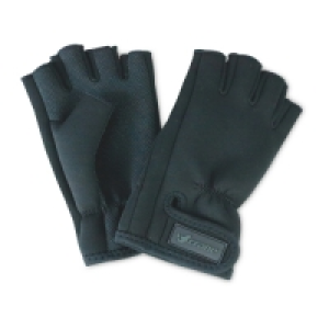 Black Fingerless Fishing Gloves