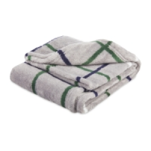 Grey & Green Check Soft Pet Blanket