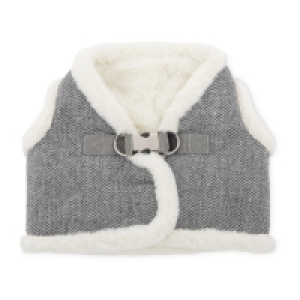 Grey Herringbone Dog Coat Harness