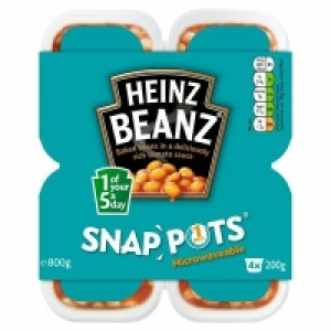 Heinz Baked Beans Snap Pots 4 Pack 800g