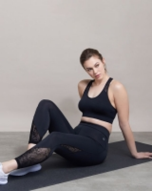 Dunnes Stores  Flocked Mesh Insert Legging