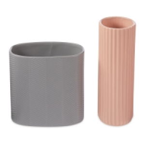 Grey/Pink Ceramic Vase 2 Pack