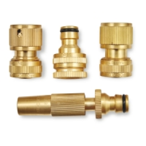 Brass Hose Connector 4 Piece Set