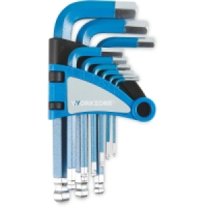 Workzone Blue Hex Key 9 Piece Set