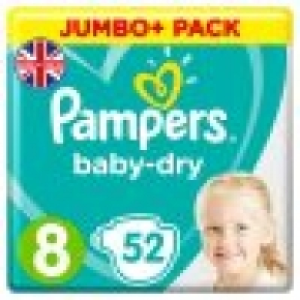 Pampers Baby Dry Size 8 Jumbo+ 52 Nap 13.00 €